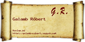 Galamb Róbert névjegykártya